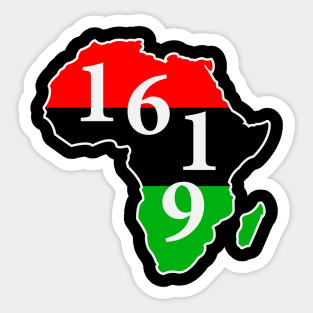 1619 Black History Month Africa Flag Sticker